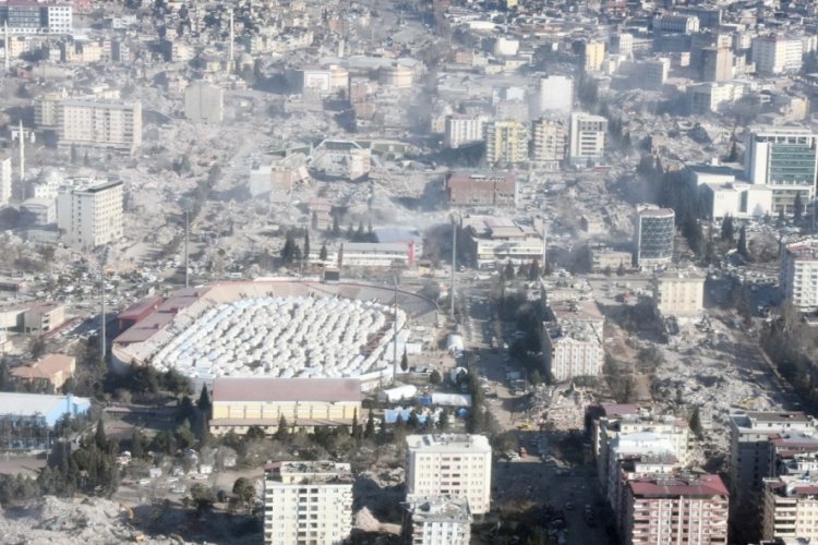 Kahramanmaraş'taki yıkım havadan g&ouml;r&uuml;nt&uuml;lendi