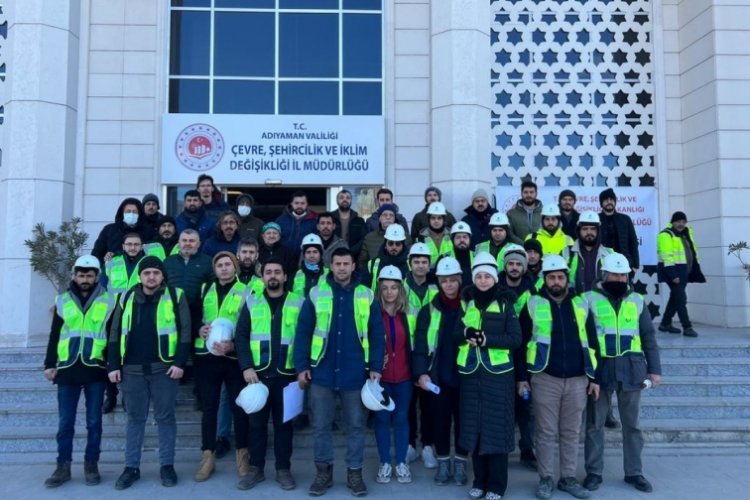 İMO Bursa şubesi &uuml;yeleri hasar tespiti i&ccedil;in Adıyaman'da