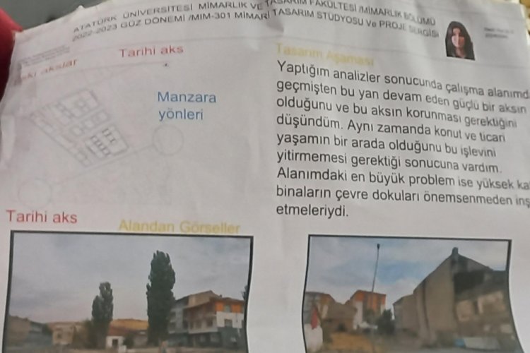 Mimarlık b&ouml;l&uuml;m&uuml; &ouml;ğrencisinin son projesi 'tarihi &ccedil;evrede toplu konut' &ccedil;alışması oldu