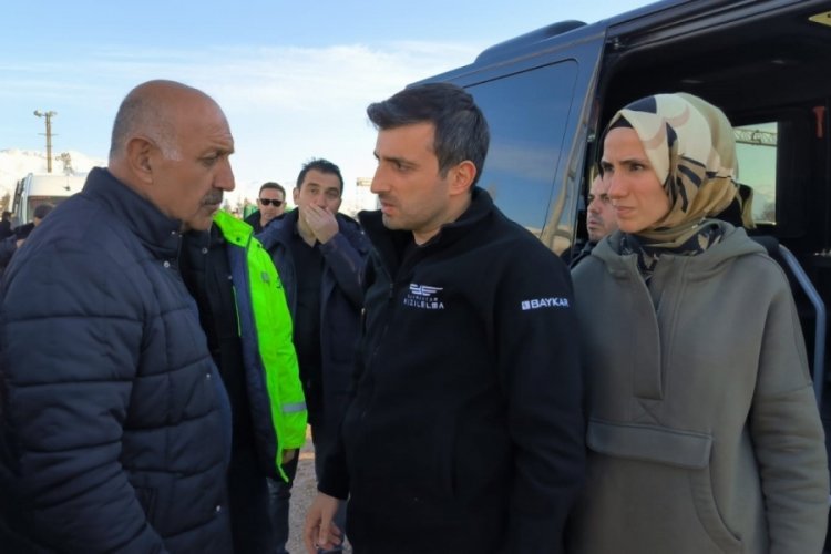 Sel&ccedil;uk Bayraktar, depremzedeleri ziyaret etti