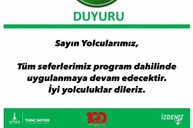 İzmir'de vapur seferleri normale d&ouml;nd&uuml;