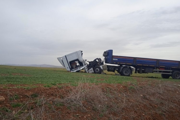 Afyonkarahisar'da yoldan &ccedil;ıkan tır buğday tarlasına girdi