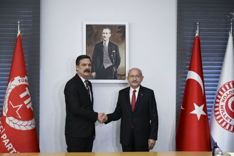 Kılı&ccedil;daroğlu, TIP Genel Başkanı Baş ve SOL Partili İşleyen ile g&ouml;r&uuml;şt&uuml;