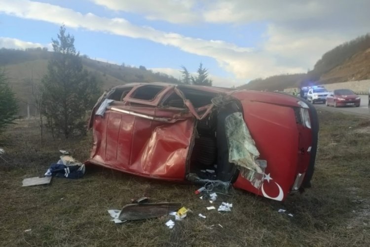 Samsun'da otomobil takla attı