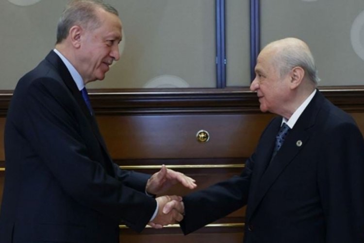 Erdoğan ile Bah&ccedil;eli Saray'da g&ouml;r&uuml;şt&uuml;