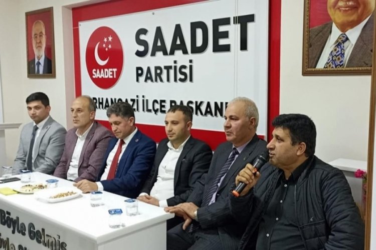 Bursa'da 6'lı masanın il&ccedil;e başkanları Saadet Partisi'nde buluştu