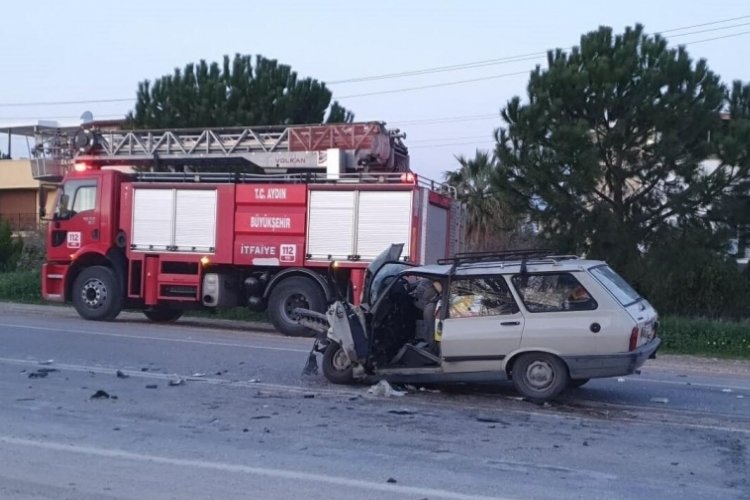 Aydın'da otomobil ile kamyonet &ccedil;arpıştı