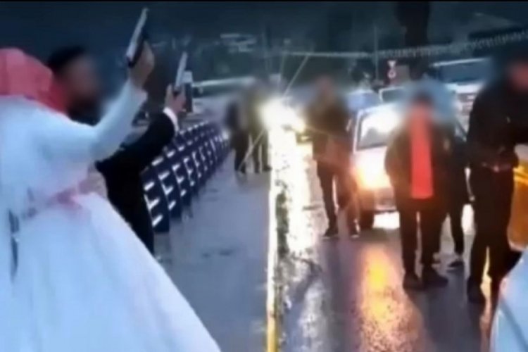 Damat ve gelinin 'pes' dedirten g&ouml;r&uuml;nt&uuml;leri!