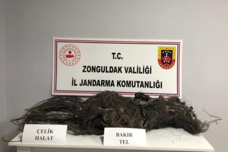 Zonguldak'ta kablo hırsızlarını jandarma yakaladı
