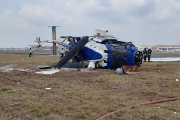 Hindistan'da helikopter iniş yaparken d&uuml;şt&uuml;