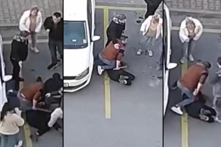 İstanbul'da eşini tehdit eden adam, dakikalarca sopa ile d&ouml;v&uuml;ld&uuml;