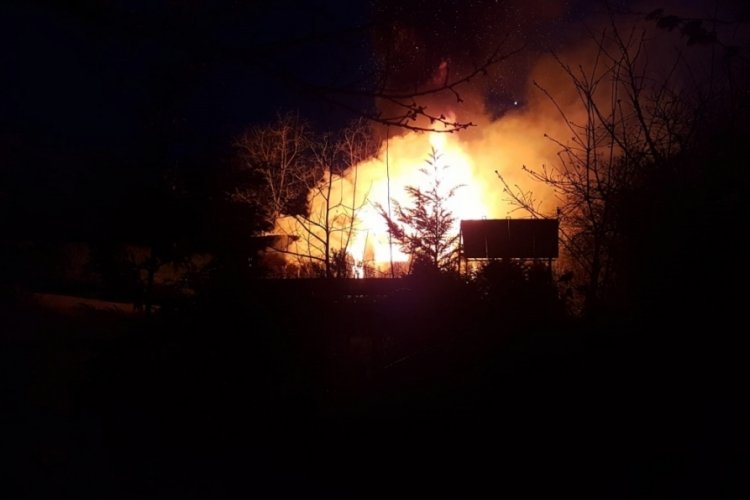 Sakarya'da bungalov ev alevlere teslim oldu