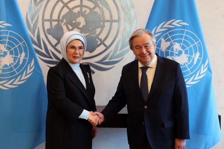 Emine Erdoğan, Guterres'le g&ouml;r&uuml;şt&uuml;