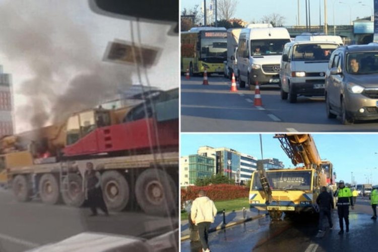 İstanbul Maltepe'de vin&ccedil; yangını: Trafik yoğunluğu oluştu