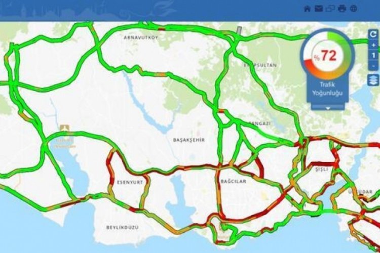 İstanbul'da trafik yoğunluğu y&uuml;zde 71'e &ccedil;ıktı