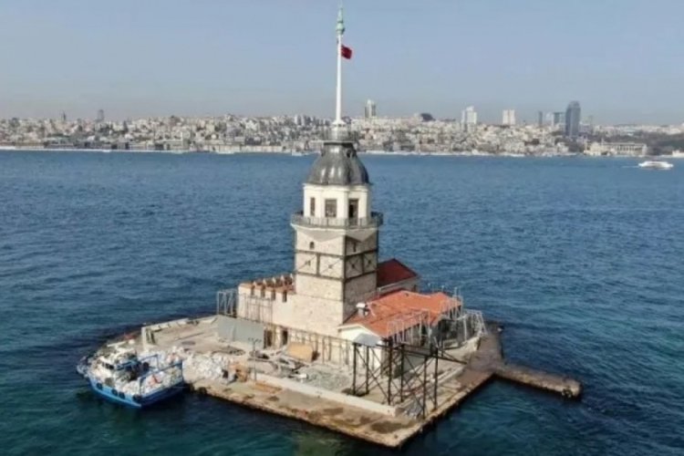 Kız Kulesi dron ile havadan g&ouml;r&uuml;nt&uuml;lendi