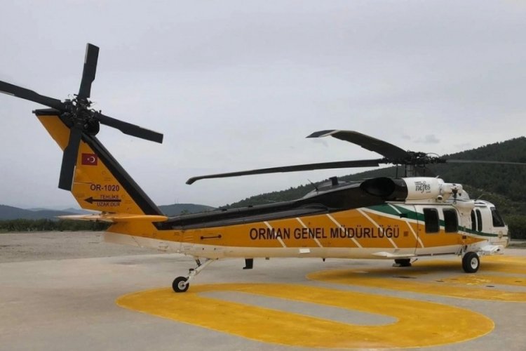 Muğla'da yangın s&ouml;nd&uuml;rme helikopteri Sikorsky T-70'nin deneme u&ccedil;uşu yapıldı