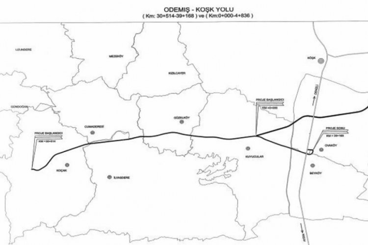 K&ouml;şk-&Ouml;demiş Karayolu projesi, Resmi Gazete'de yayımlandı