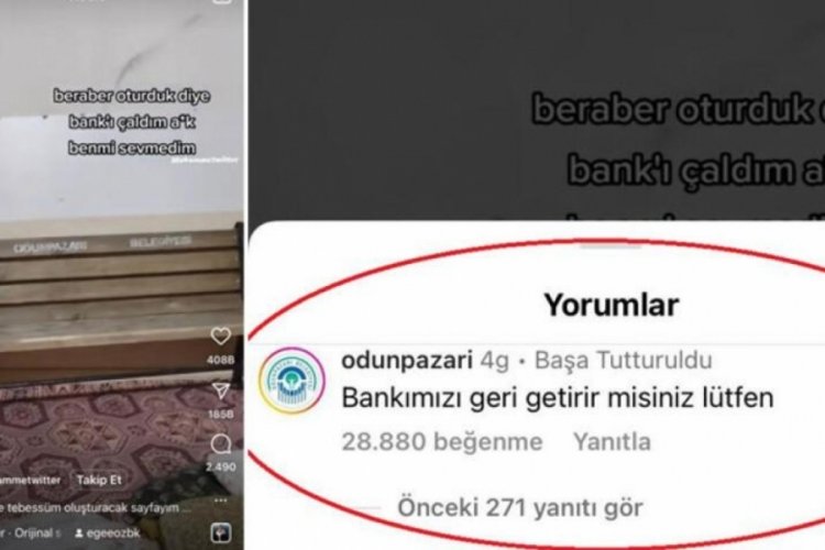 Eskişehir'de evine g&ouml;t&uuml;r&uuml;p aşkını ilan ettiği bankı, belediye geri istedi