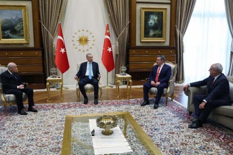 Erdoğan, Bah&ccedil;eli, Destici ve Aksakal'ı kabul etti