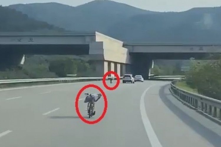Bursa'da otobanda akılalmaz yolculuk