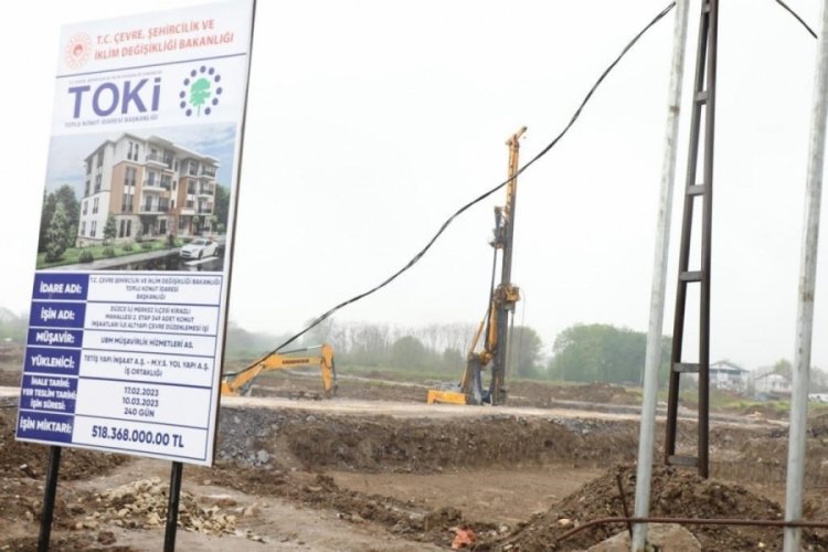 D&uuml;zce'de sosyal konut projesinin temelleri atıldı