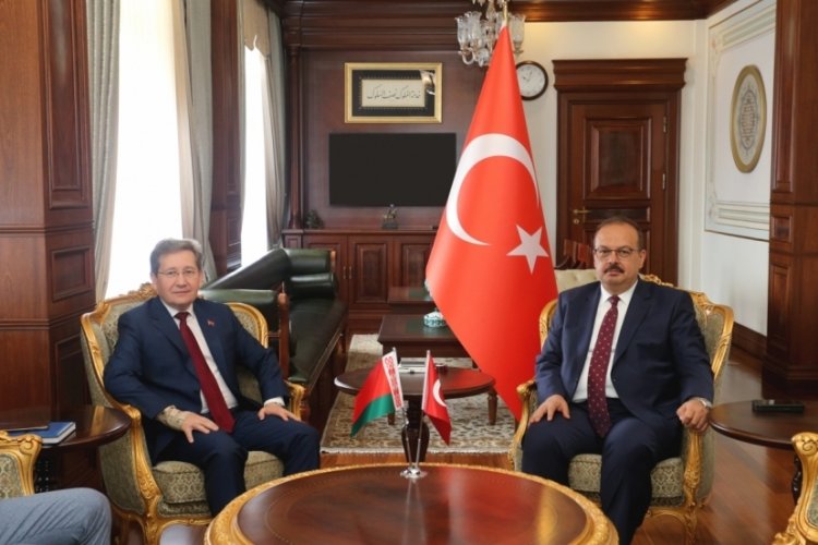 Belarus Cumhuriyeti Ankara B&uuml;y&uuml;kel&ccedil;isi Victor Rybak'tan Bursa Valisi Yakup Canbolat'a ziyaret