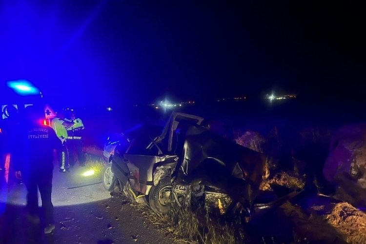 Şanlıurfa'da kontrolden &ccedil;ıkan otomobil kayaya &ccedil;arptı: 1 yaralı