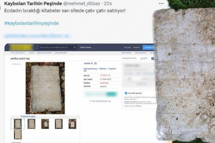 Kahramanmaraş'ta internetten satışa &ccedil;ıkan kitabe koruma altına alındı