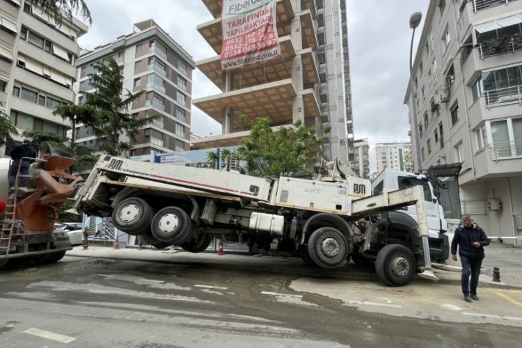İstanbul'da devrilen vin&ccedil;, inşaat alanında hasara neden oldu