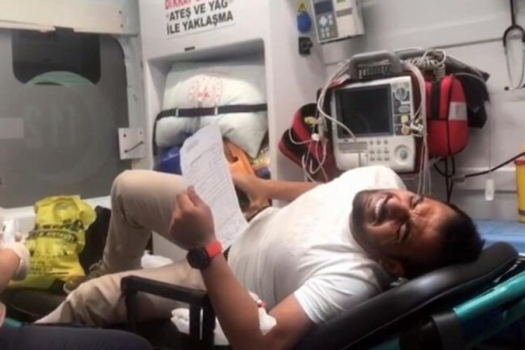 Mardin'de rahatsızlanınca pusulaları ambulansla teslim etti