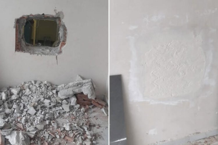 İstanbul'da bankayı soymak i&ccedil;in iş yerinin duvarını deldi