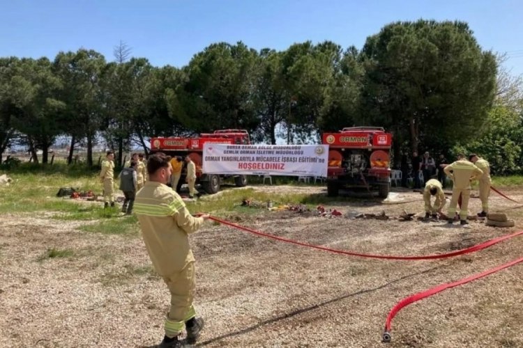 Bursa'da orman &ccedil;alışanları yangın s&ouml;nd&uuml;rme eğitimlerini tamamladı