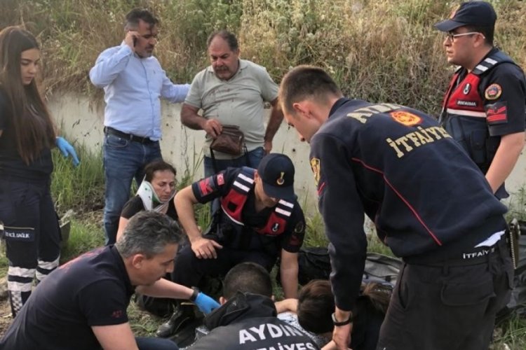 Aydın'da otomobil şarampole u&ccedil;tu