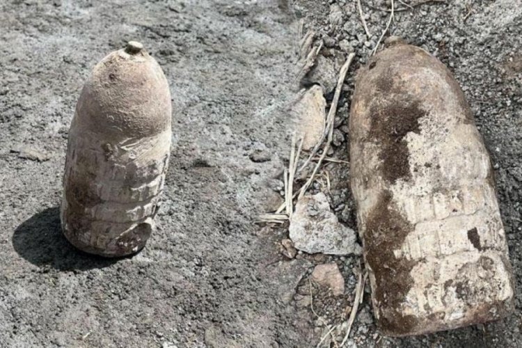 Kars'ta kazısı sırasında top mermisi bulundu