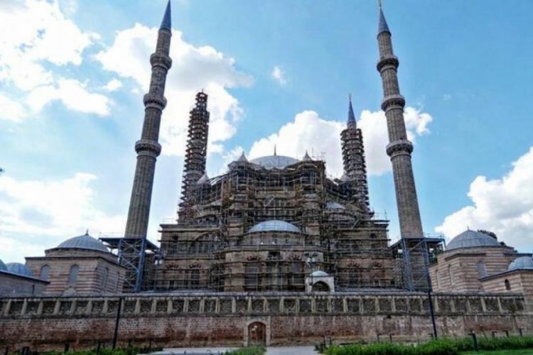 Edirne Selimiye Camii'nde restorasyon &ccedil;alışmaları devam ediyor