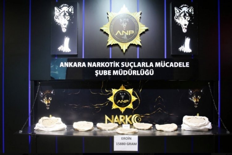Ankara'da 15 kiloyu aşkın eroin ele ge&ccedil;irildi