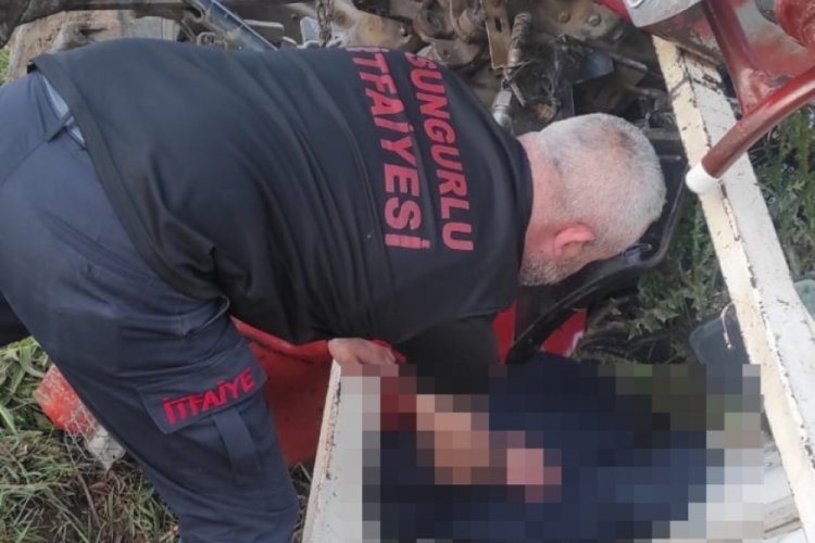 &Ccedil;orum'da trakt&ouml;r&uuml;n altında kalan s&uuml;r&uuml;c&uuml; hayatını kaybetti