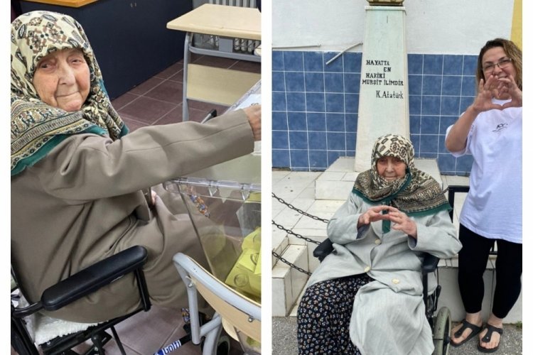102 yaşında teyze sandığa gitti