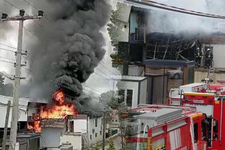 Kocaeli'de at&ouml;lyenin &ccedil;atısı alev alev yandı