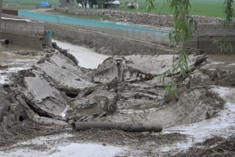 Muş'ta dere taştı! 35 ev hasar aldı