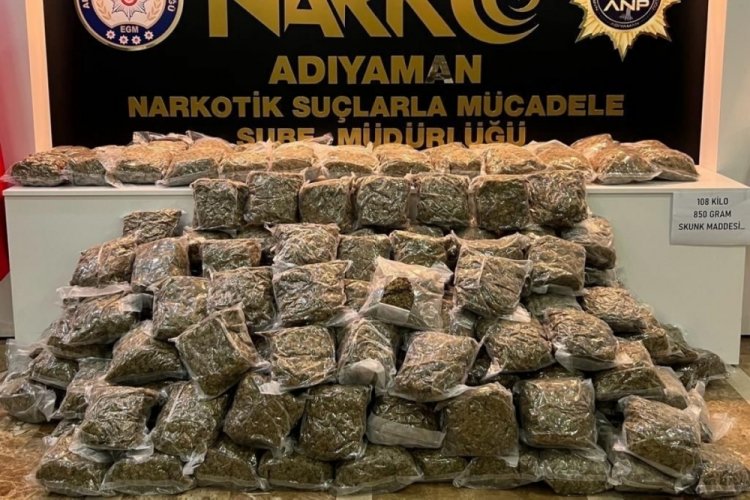 Adıyaman'da tırda 108 kilogram uyuşturucu ele ge&ccedil;irildi