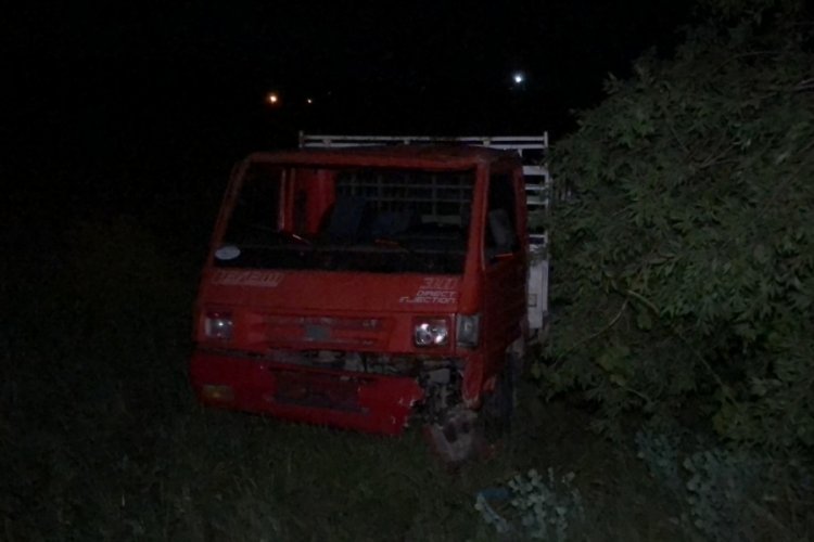 Elazığ'da k&ouml;peğe &ccedil;arpan kamyonet şarampole devrildi: 4 yaralı