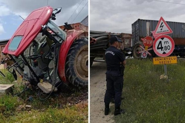 Niğde'de tren, hemzemin ge&ccedil;itte trakt&ouml;re &ccedil;arptı: 1 yaralı