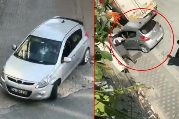 Tartıştığı kişinin &uuml;zerine otomobil s&uuml;rd&uuml;!
