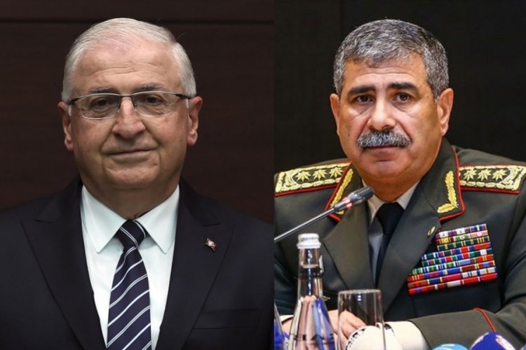 Azerbaycan Savunma Bakanı Hasanov, Milli Savunma Bakanı G&uuml;ler'i kutladı