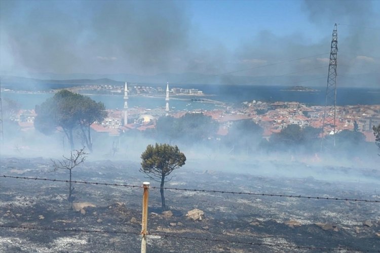 Balıkesir'de otluk alanda yangın &ccedil;ıktı! Havadan m&uuml;dahale edildi