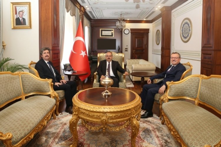 BU&Uuml; Rekt&ouml;r&uuml; Ferudun Yılmaz, Vali Canbolat'ı ziyaret etti