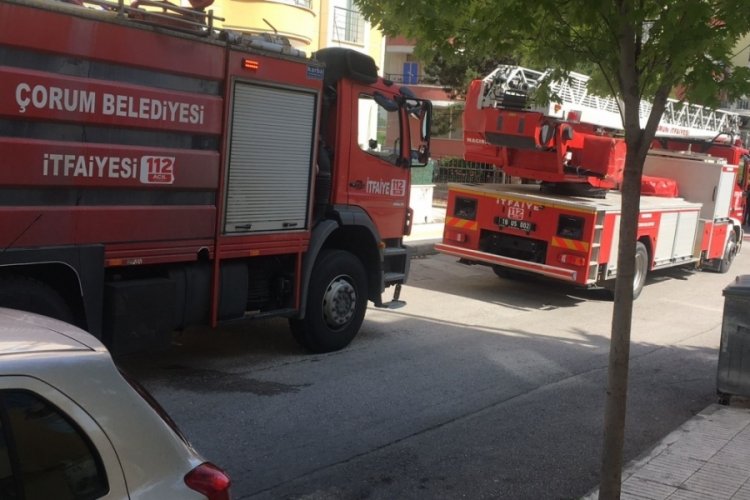 &Ccedil;orum'da 5 katlı apartmanda yangın