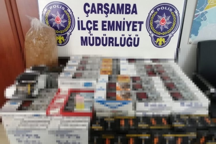 Samsun &Ccedil;arşamba'da ka&ccedil;ak sigara operasyonu